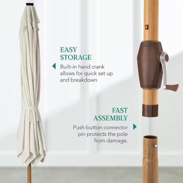 9 ft. Steel Market Patio Umbrella in Ivory -F5-2005