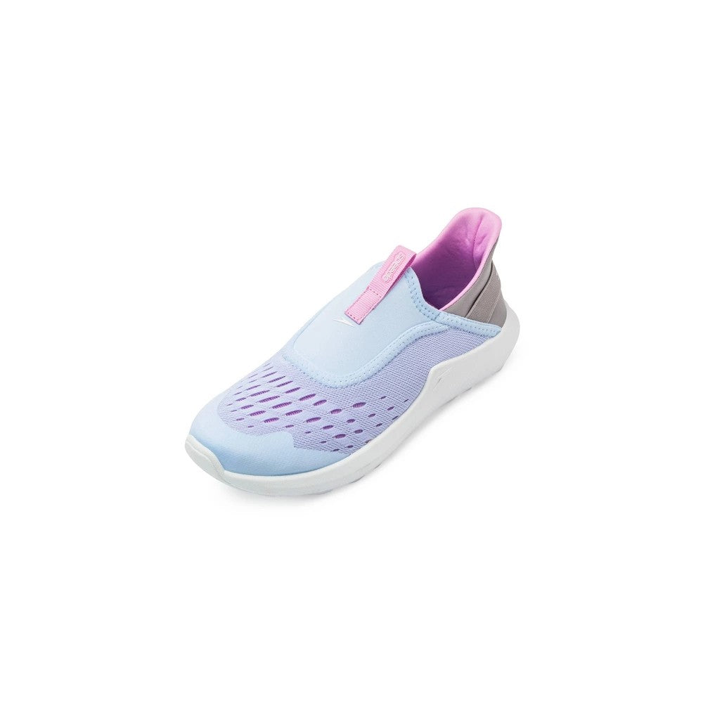 Speedo Adult Women's Pull on Water Shoes - Light Blue L: Non Marking Sole, Breathable Upper - 1180