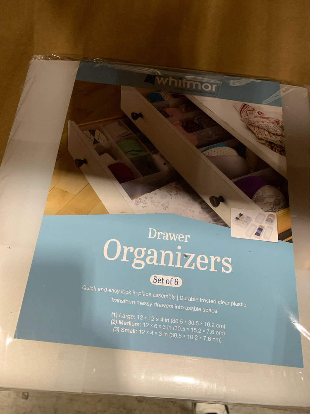 Whitmor Plastic Drawer Organizer Set -J6-0487