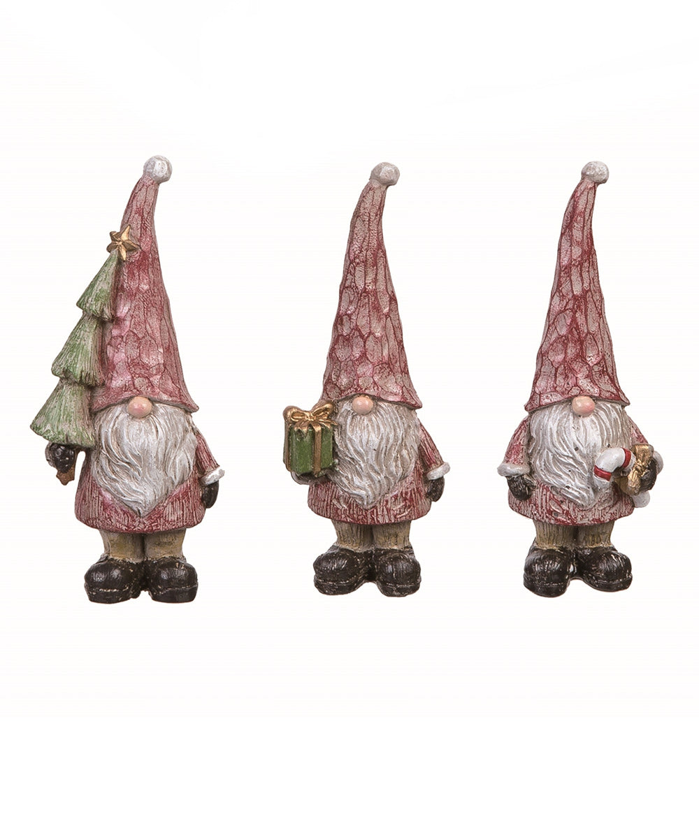 Red & Green Assorted Santa Gnome Figurine - Set of 12 - E12 - 318