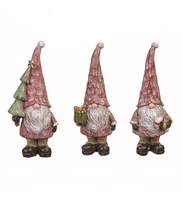 Red & Green Assorted Santa Gnome Figurine - Set of 12 - E12 - 318