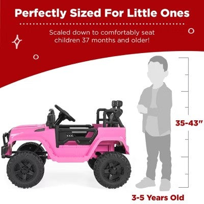 Best Choice Products 12V Kids Ride On Truck Car w/ Parent Remote Control, Spring Suspension, LED Lights - Pink -M2-1544