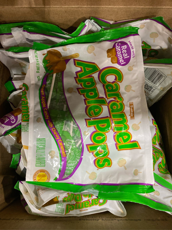 (Lot of 10) Tootsie Caramel Apple Pops Candy Standup Bag - 9.4oz - J8 - 1625