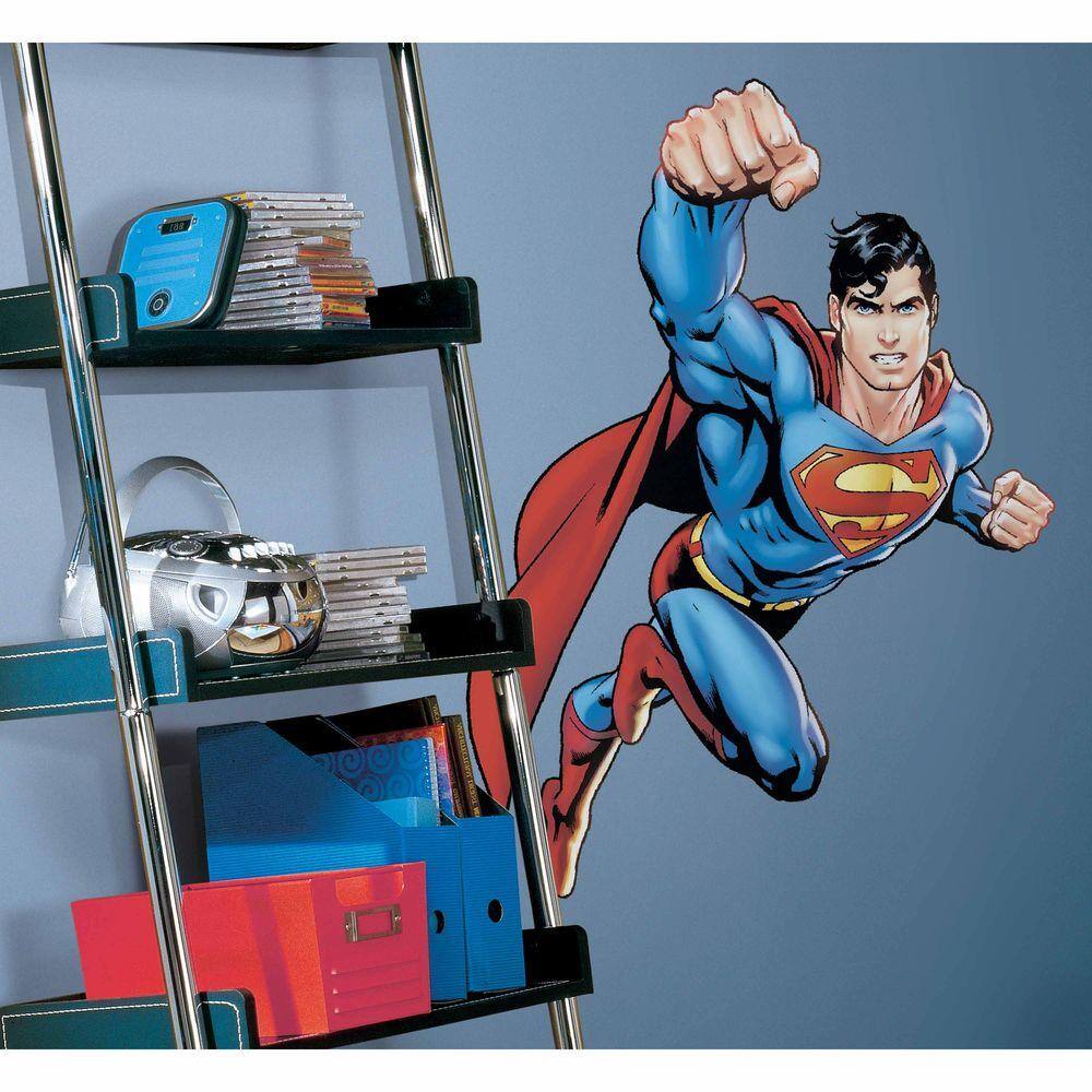 5 in. x 19 in. Superman Day Of Doom Peel and Stick Giant Wall Decals (6-Piece) -K10-0692