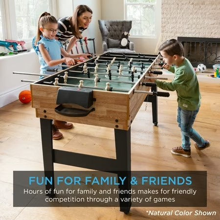 Best Choice Products 2x4ft 10-in-1 Combo Game Table Set w/ Hockey, Foosball, Pool, Shuffleboard, Ping Pong - Dark Wood -H3-1967