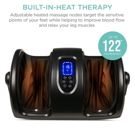 Best Choice Products Foot Massager Machine, Therapeutic Reflexology Massager w/ High-Intensity Rollers - Satin Black - A11 - 1488