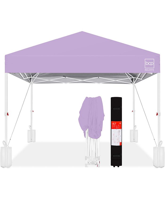 Best Choice Products 10x10ft Easy Setup Pop Up Canopy w/ 1-Button Setup, Wheeled Case, 4 Weight Bags - 1604
