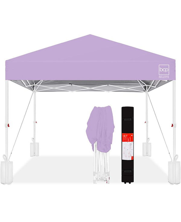 Best Choice Products 10x10ft Easy Setup Pop Up Canopy w/ 1-Button Setup, Wheeled Case, 4 Weight Bags - 1604