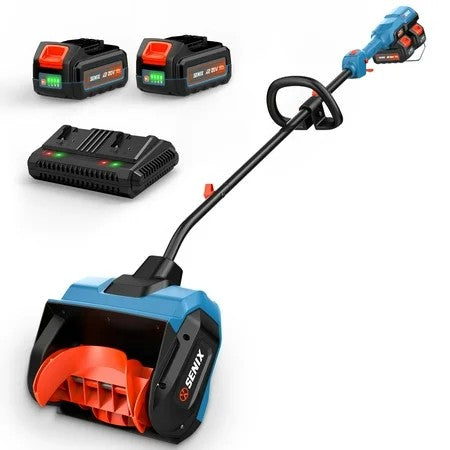 SENIX 40V 13-inch Cordless Snow Blowers&Snow Shovels with 2*4.0Ah Batteries& 6.0Ah Dual Port Charger,6 Clearing Depth, 22ft Throw Distance, 2-Speed Mode - 1382