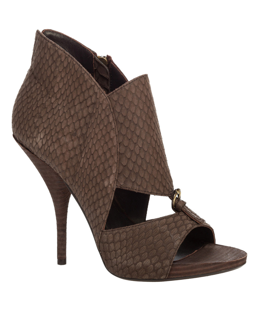 Leon Max Women's Pumps DK - Dark Brown Evoke Snakeskin Leather Pump - Women Size 7 - C13 - 544