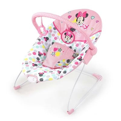 Disney Baby Slip Resistant Vibrating Infant Baby Bouncer Minnie Mouse Spotty Dotty by Bright Starts 1968