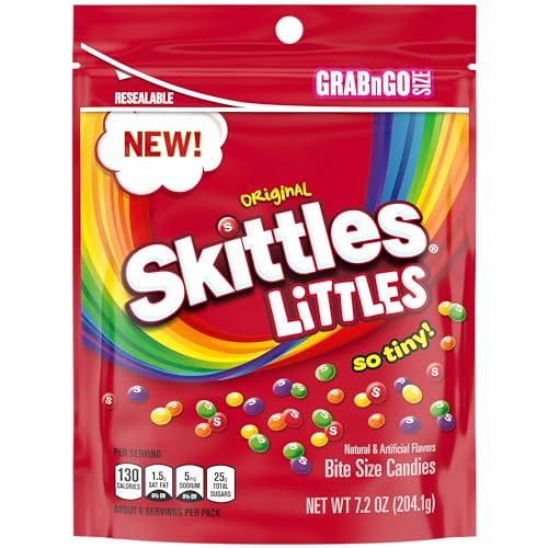 Skittles Littles Original Chewy Candy Grab N Go 7.2 Oz Resealable Bag (Qty: 8) X45