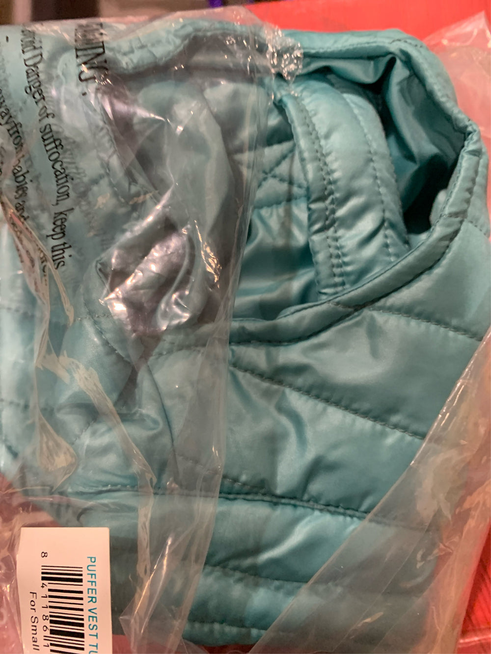 Gooby Puffer Vest Dog Jacket Turquoise, Medium -F12-0205
