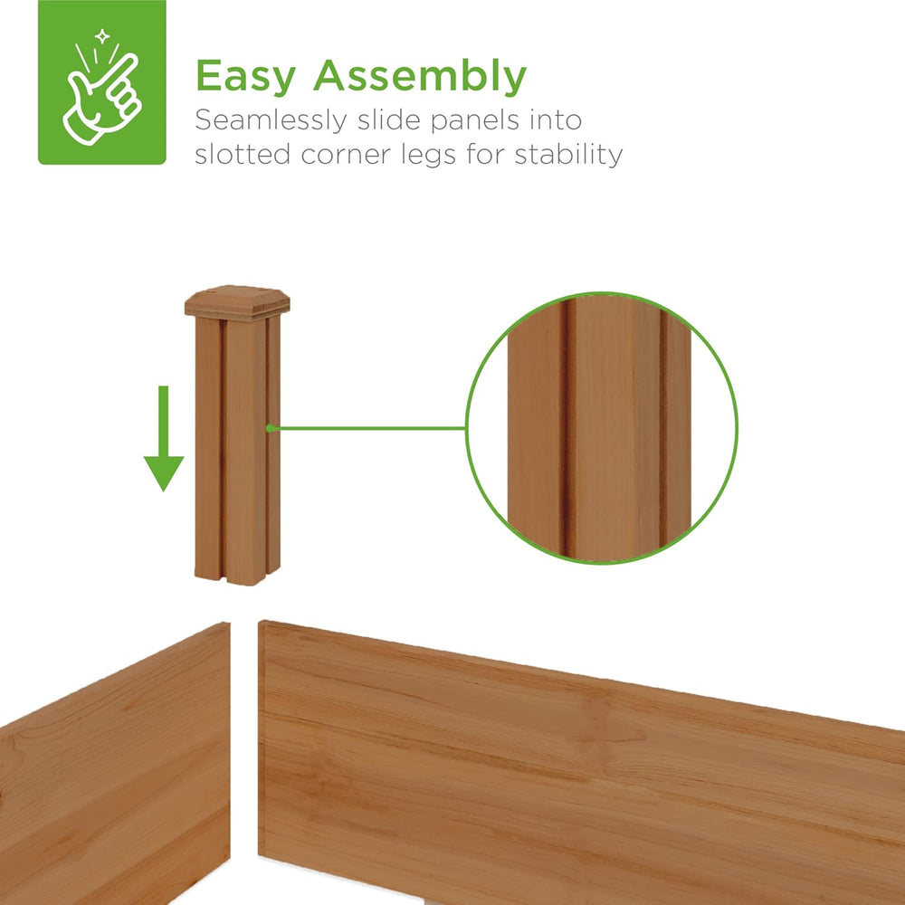 Best Choice Products 8x2ft Outdoor Wooden Raised Garden Bed Planter for Vegetables, Grass, Lawn, Yard - Acorn Brown 1429