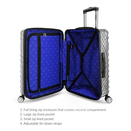 IFLY - Spectre Versus Clear Silver Hardside Luggage 24 Inch Checked Luggage -K11-0572