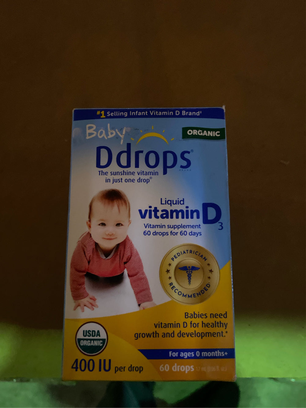 (Lot of 2) Ddrops Baby Vitamin D 400 IU Organic Liquid Drops - 0.06 fl oz - K9-1996