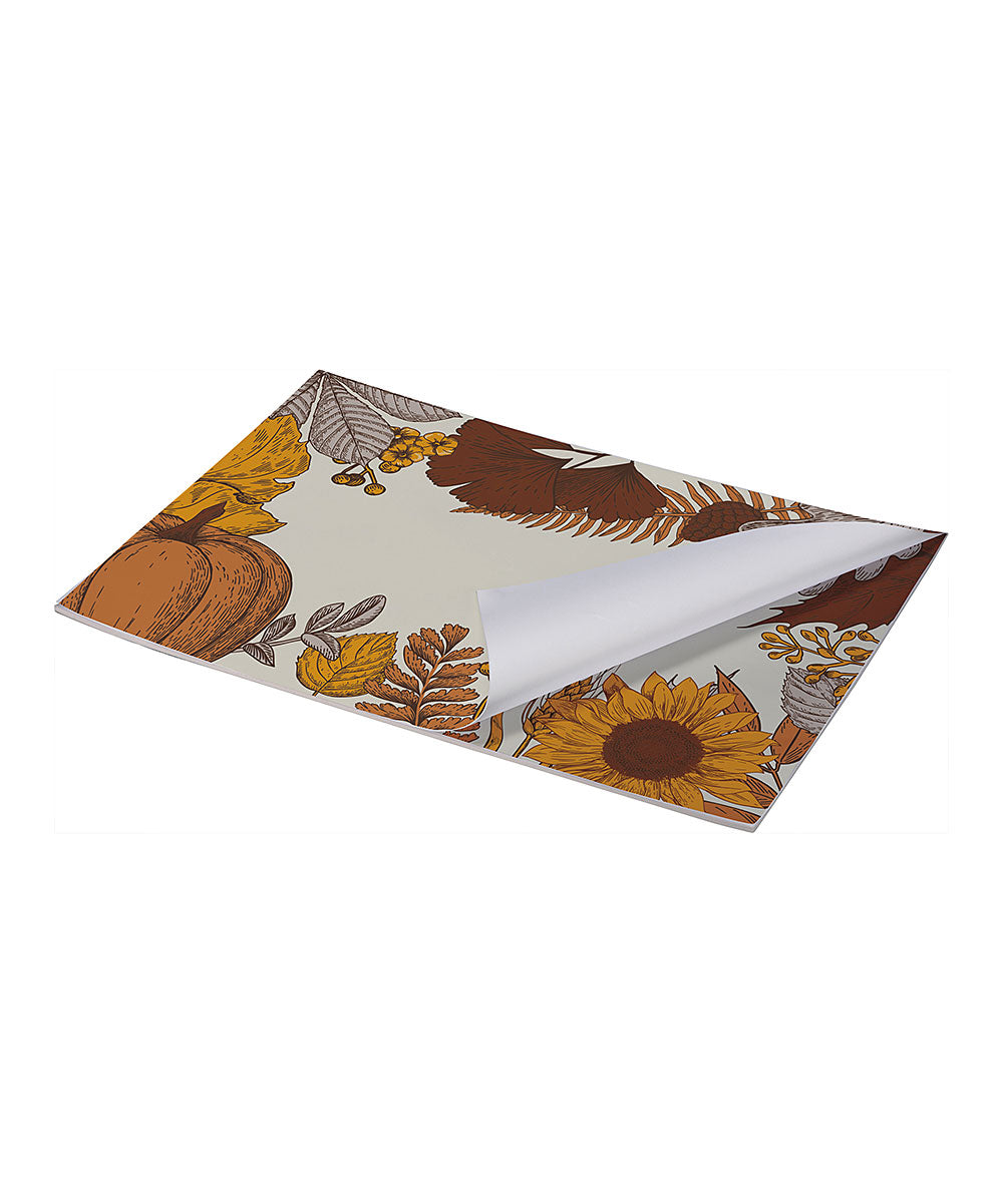 Primitives by Kathy Placemats Brown - Brown & Orange Autumn Floral 24-Pc. Paper Place Mat Pad - L9 - 491