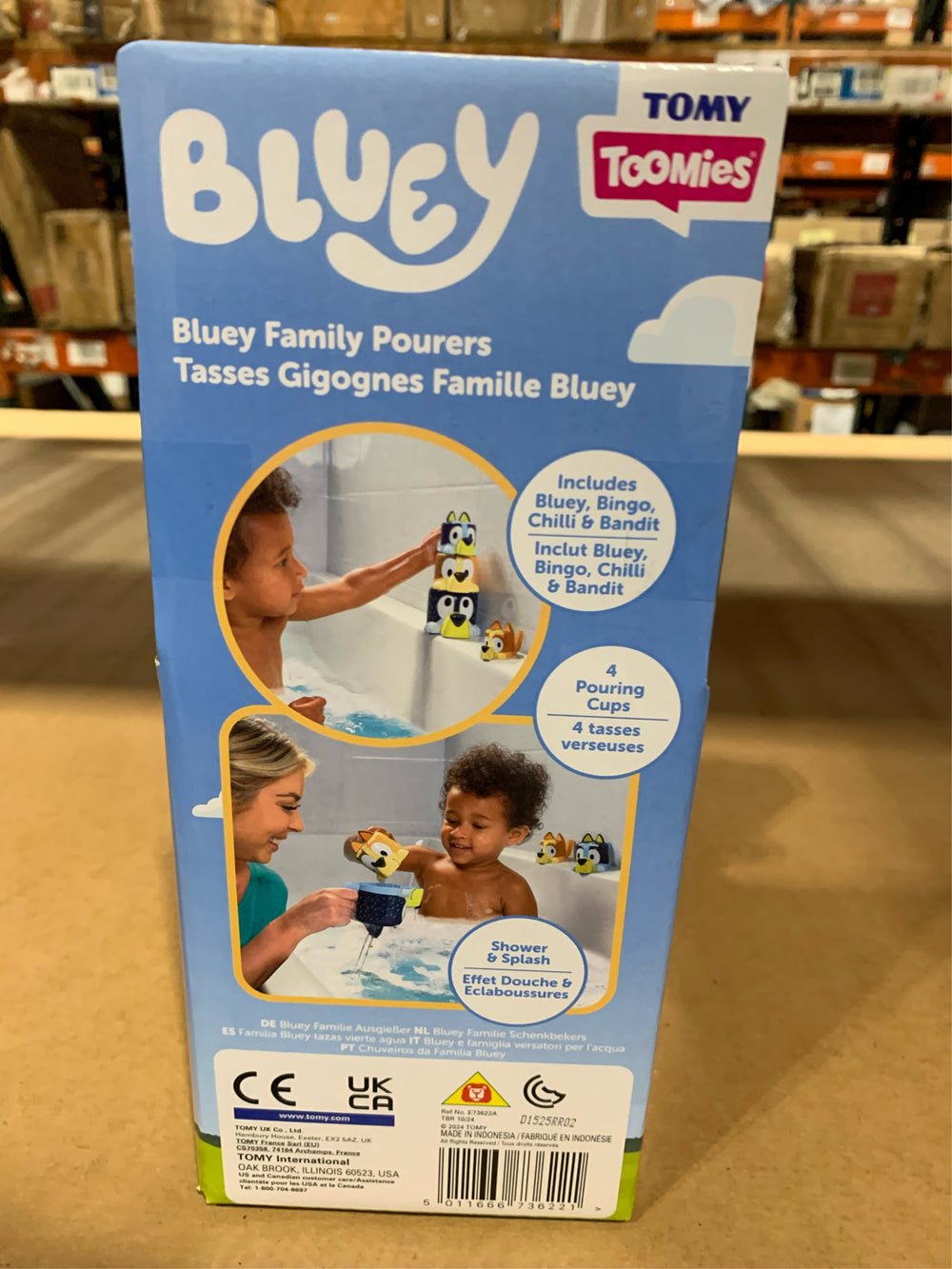 Tomy Bluey Family Pourers - Nesting, Stacking Cups Bath Toy -E8-0085