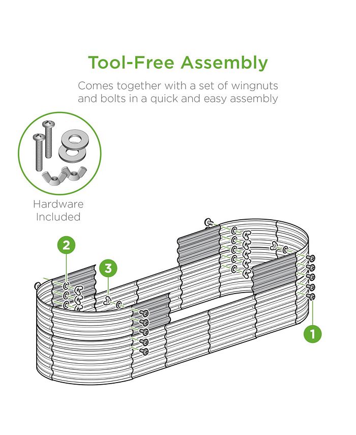 Best Choice Products 8x2x2ft Metal Raised Garden Bed, Oval Outdoor Planter Box w/ 4 Support Bars - Multi - L2 - 340