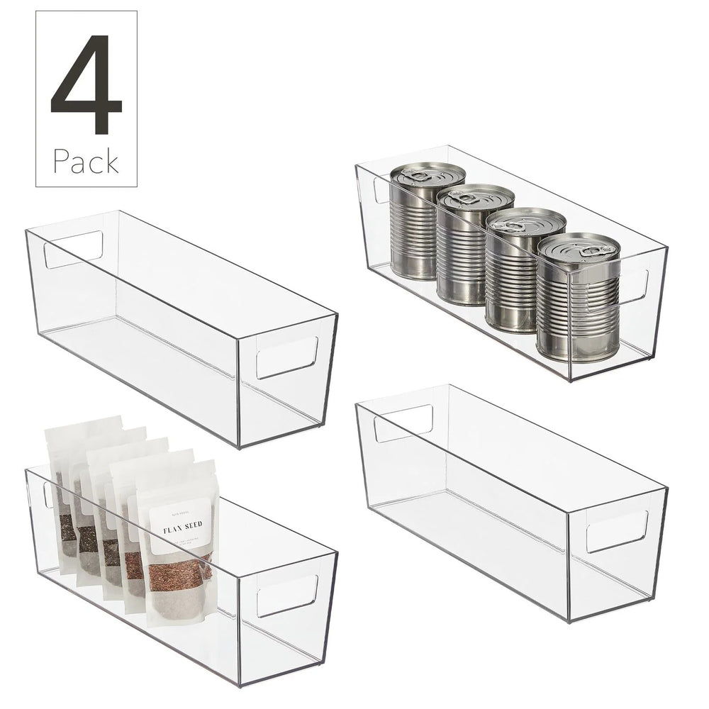mDESIGN 4-Pack (5-in W x 5-in H x 16-in D) Clear Polyethylene Bin - B9 - 566