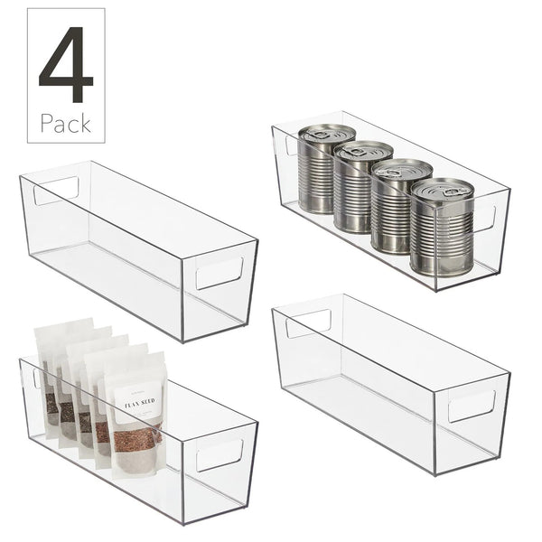 mDESIGN 4-Pack (5-in W x 5-in H x 16-in D) Clear Polyethylene Bin - B9 - 566