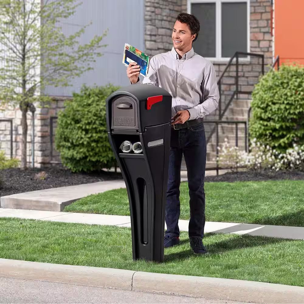Mail Master Streamline Black OverPost Mounted Plastic Mailbox 1951