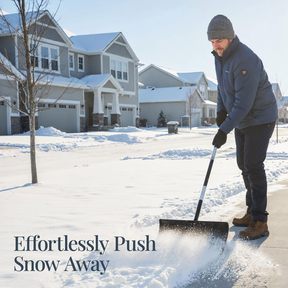 Best Choice Products 24 Snow Pusher Heavy Duty Hand Plow - Black - L13 - 294 -C8-0351 -C8-0355
