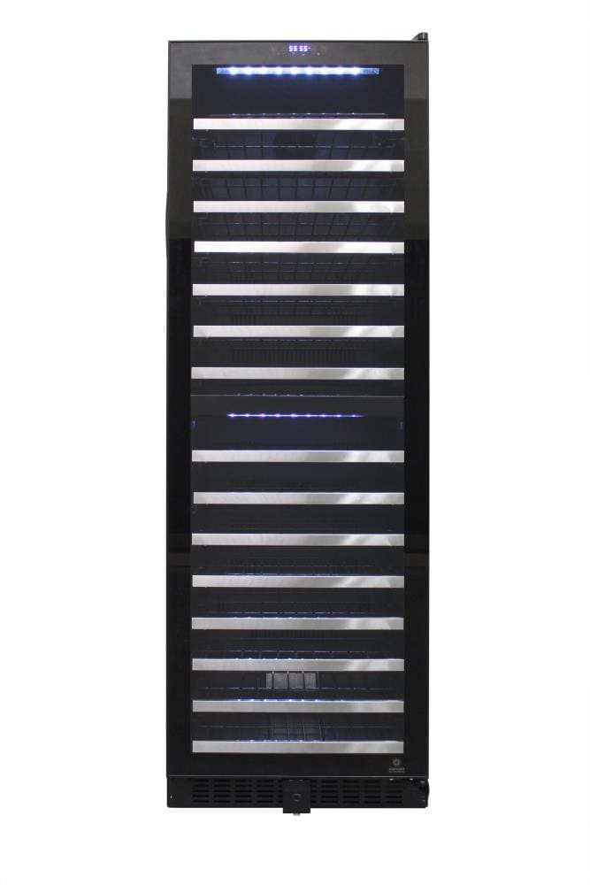 Vinotemp 23.5-in W 155-Bottles Black Dual Zo