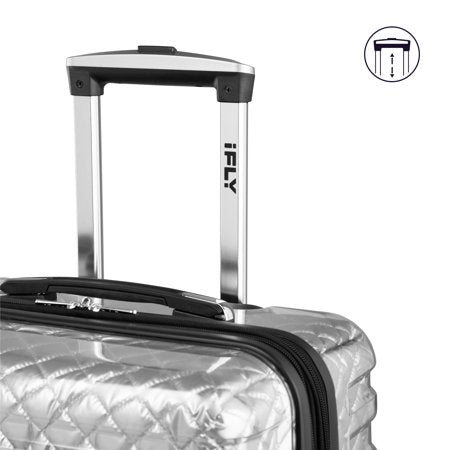 IFLY - Spectre Versus Clear Silver Hardside Luggage 24 Inch Checked Luggage -K11-0572