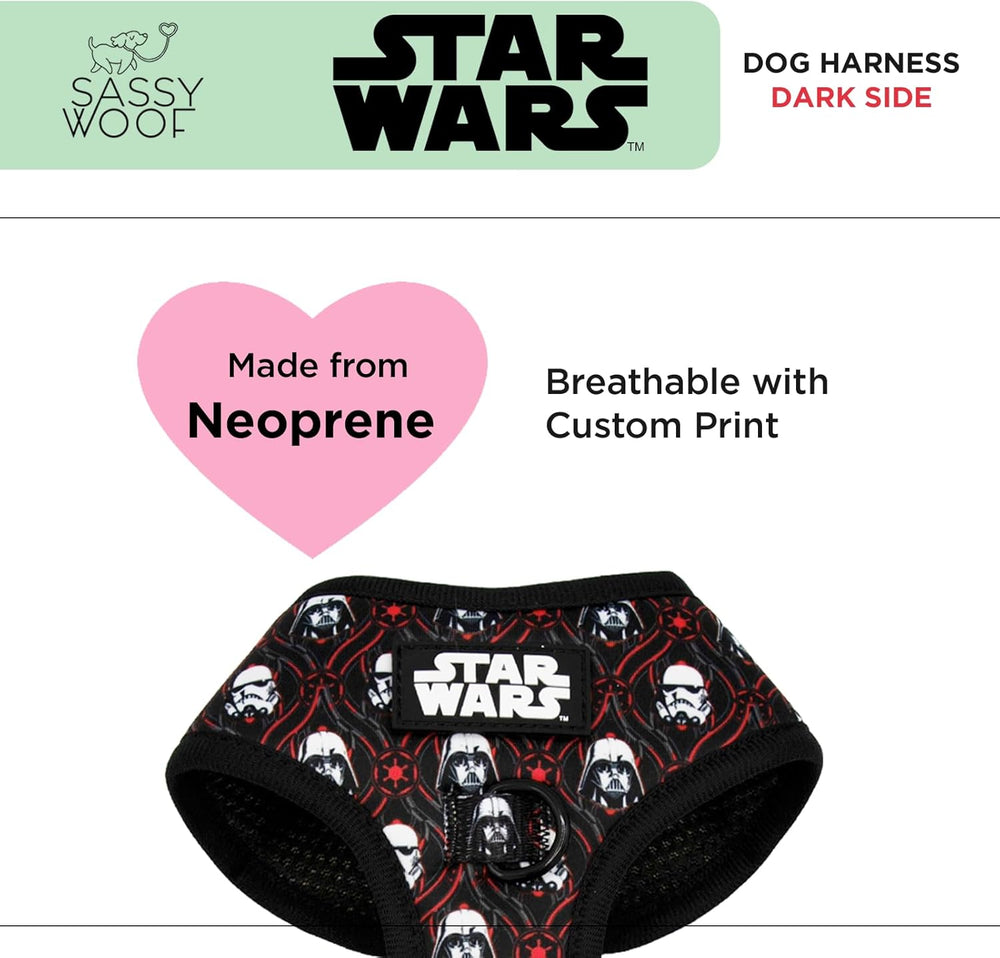 Sassy Woof Dog Adjustable Harness - Star Wars  The Dark Side - XL, Breathable Mesh, No Pull Design with Two D-Rings, Patented Design, Perfect for XL Dogs and Puppies - L13 - 623