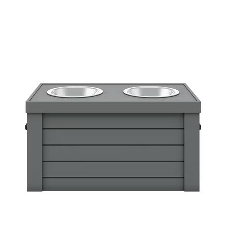 ECOFLEX  Piedmont Elevated Dog Feeder, Two 24 oz. Bowls, Removable Lid Storage, Small to Medium Size Dogs -K14-0648