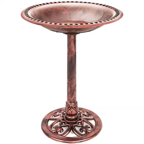 Rustic Apricot Birdbath -A4-0473