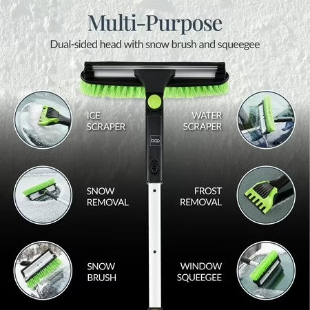 Best Choice Products 39" Extendable Snow Brush with Squeegee & Ice Scraper, Auto Snow Brush, Auto Ice Scraper - Lime -J5-0426