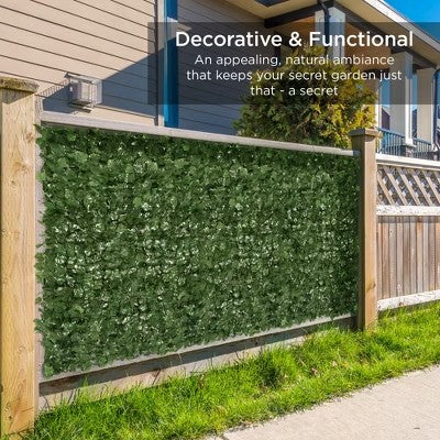 Best Choice Products 96x72in Artificial Faux Ivy Hedge Privacy Fence Screen for Outdoor Decor, Garden, Yard - Green -L4-0370
