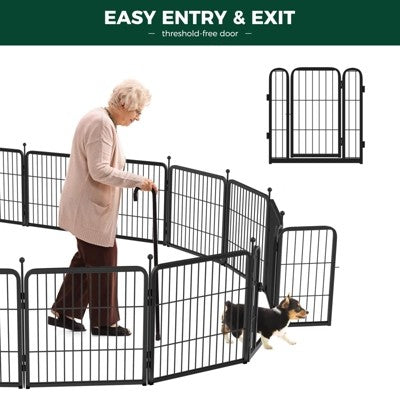 FXW Rollick Dog Playpen for Indoor, Yard, RV Camping, 24 inch 16 Panels for Puppy and Small Dogs Patented - C4 - 401
