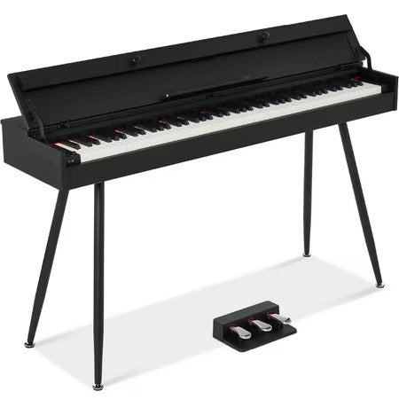 Best Choice Product Modern 88 Key Fully Weighted Desk Style Digital Piano w/ Metal Legs, 3 Sustain Pedal - Black - F3 - 1654