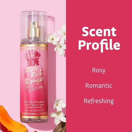 Juicy Couture Rock The Rainbow Rah Rah Rouge Body Mist Spray, Perfume for Women, 8.0 fl oz -F7-0050