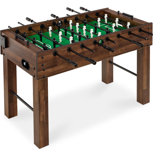 Best Choice Products Large 54in Full-Size Foosball Table for Home Game Room W/ 2 Balls 2 Cup Holders - Walnut - 1603
