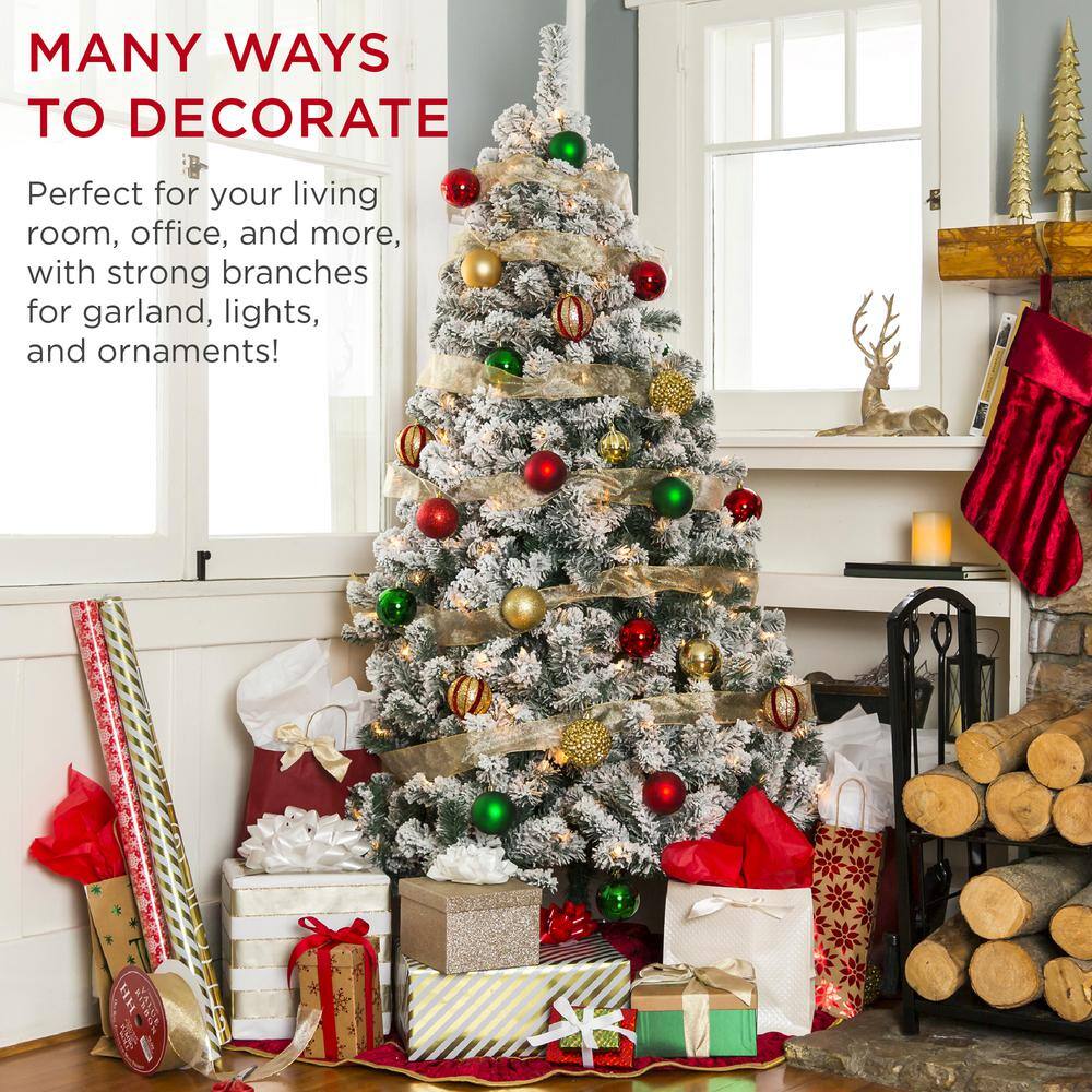 6 ft. Flocked Artificial Christmas Tree 1877