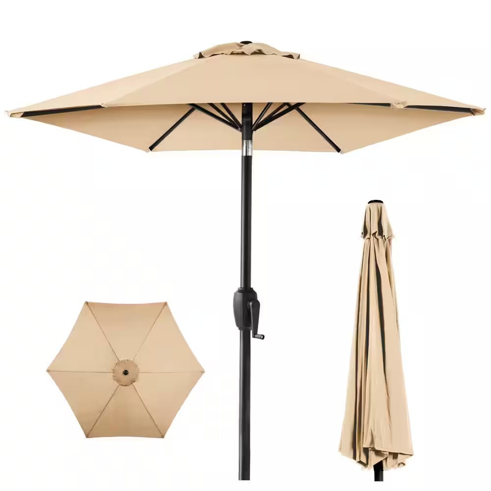 Sand 7.5 ft. Outdoor Market Patio Umbrella with Crank and Tilt - B5 - 468