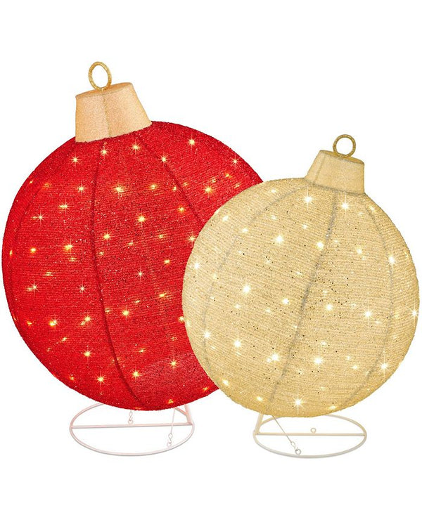 Best Choice Products 2pc Lighted Pop-Up Christmas Ornaments Outdoor Holiday Decoration w/ 220 LED Lights - Red - 1548