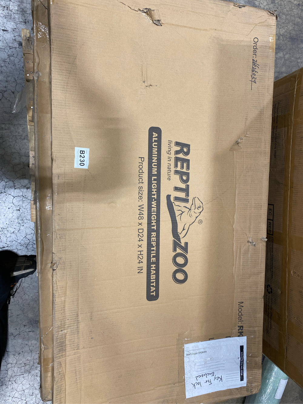 REPTI ZOO Collapsible 120 Gallon Reptile Tank, Tempered Glass Large Reptile Terrarium 48"x24"x24", Black PVC Back, Front & Top Ventilation & Anti Escape Lid, Easy Folding - H10 - 222