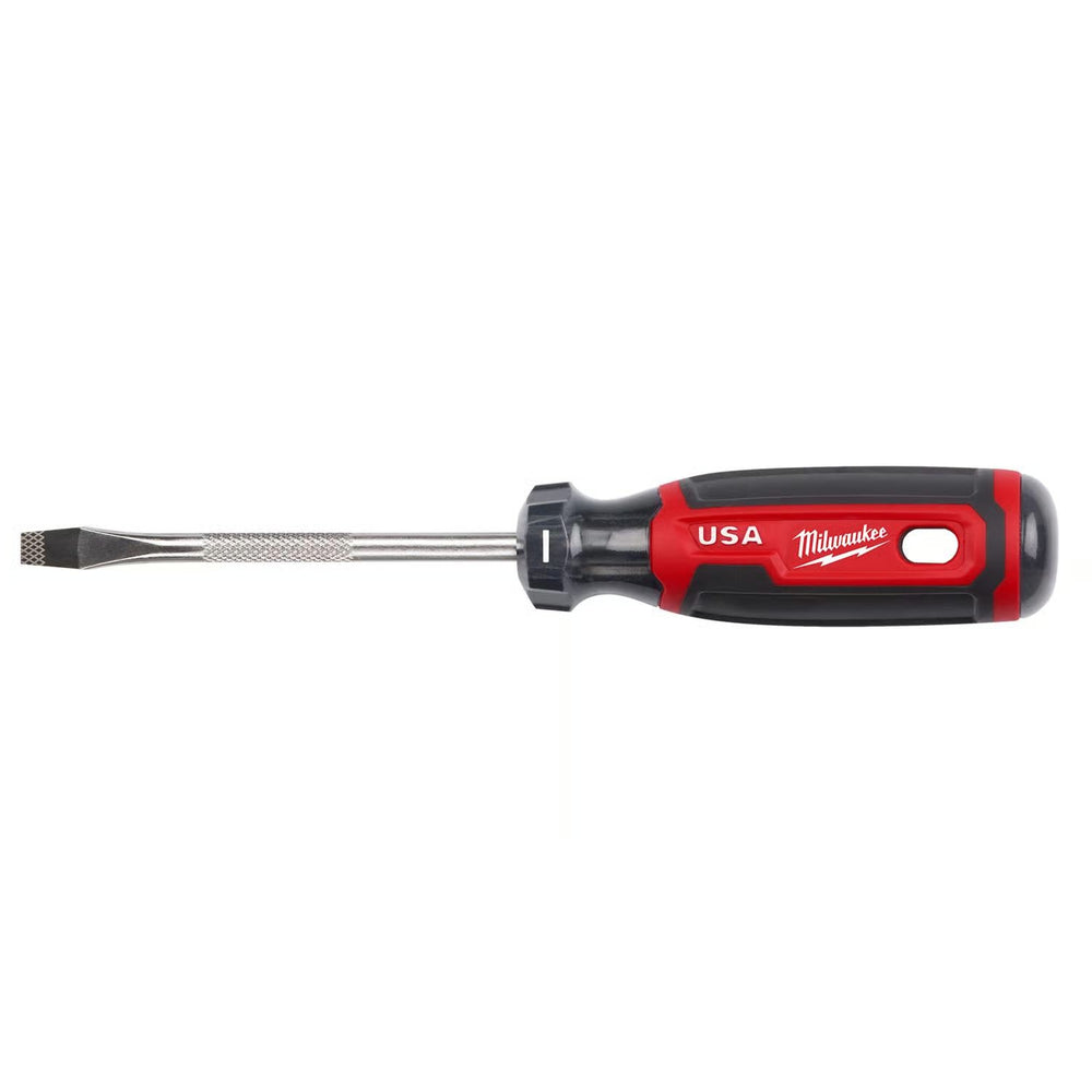 Milwaukee Made in USA Cushion Grip 1/4 in. Slotted Made in USA Screwdriver 1 pk - 1535