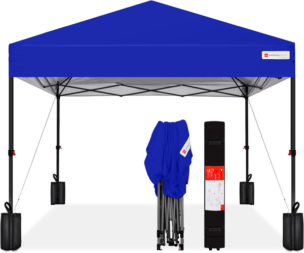 Ripped Carrying Bag - Best Choice Products 10x10ft Pop Up Canopy Tent, Outdoor Shade, 1 Person 1 Minute Set Up, Carry Case, 4 Weight Bags - Resort Blue - G7 - 111
