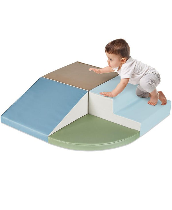 Best Choice Products 4-Piece Kids Climb & Crawl Soft Foam Block Playset Structures for Child Development - Green - NO SIZE - L153