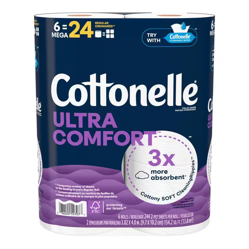 Ultra-Comfort Toilet Paper (244-Sheets Per Roll 6-Rolls Per Pack) - 608