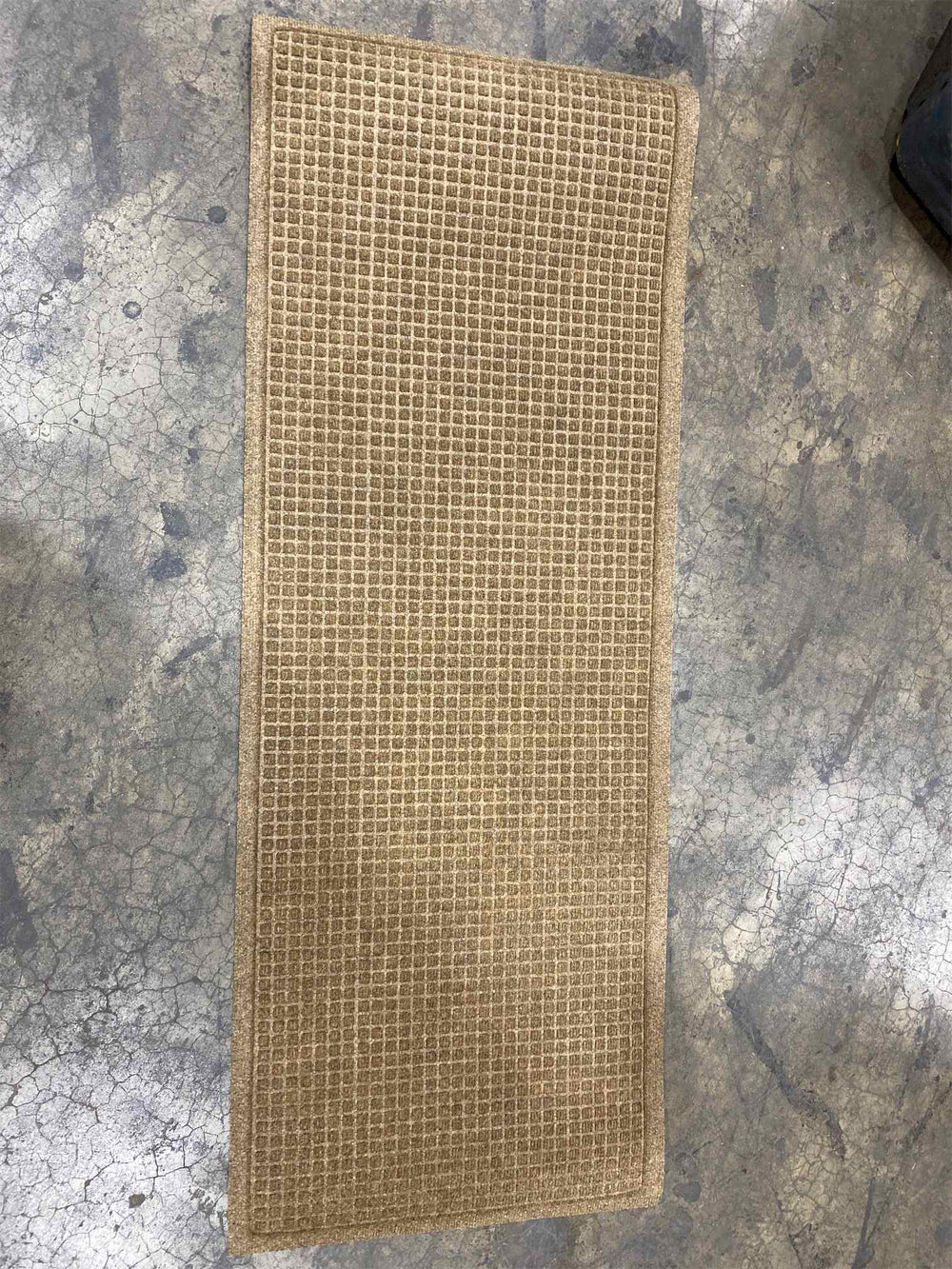 WaterHog Squares Front Door Mat Indoor Outdoor Entrance, Absorbent All-Weather Doormat with Non-Slip Rubber Backing, Dirt & Moisture Trapper, Low Profile, Easy Clean, Made in USA, 22"x60" Camel - J11 - 614