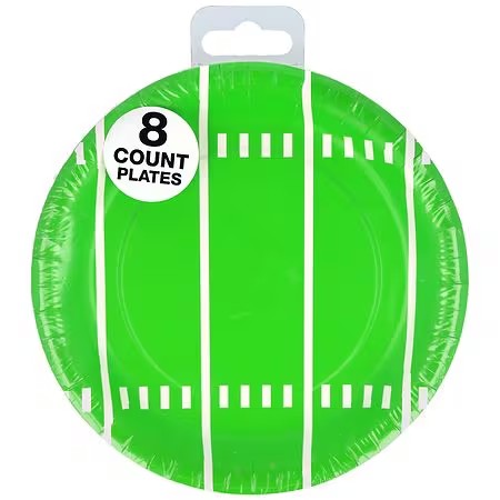 Festive Voice Snack Plates, Football - 8.0 ea 11 Packs - 447
