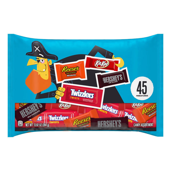 Hershey Miniatures Assorted Flavored Halloween Candy Bag 13.92 Oz 45 Pieces - QTY 2 - B80