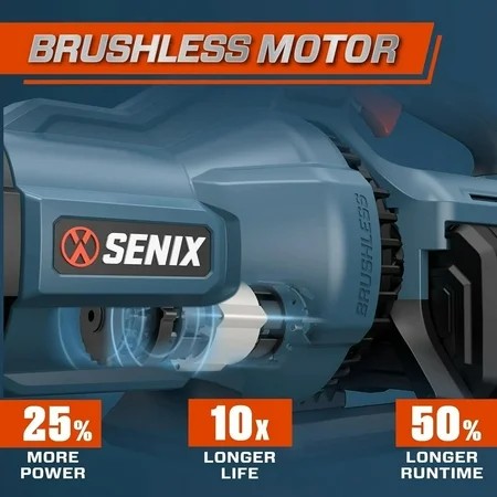 SENIX X6 60V Max* Brushless Cordless Leaf Blower with 4.0 Ah Battery and Charger, Variable Speed Up to 810CFM 170MPH, BLAX6-M1 1899